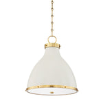 Painted No.3 Pendant - by Mark D. Sikes LIGHTING - pendant Hudson Valley Lighting 16"W x 18.50"H Aged Brass/Off White