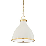 Painted No.3 Pendant - by Mark D. Sikes LIGHTING - pendant Hudson Valley Lighting 16"W x 18.50"H Aged Brass/Off White
