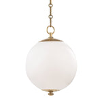 Sphere No.1 Pendant - by Mark D. Sikes LIGHTING - pendant Hudson Valley Lighting 11.25"W x 15.25"H Aged Brass