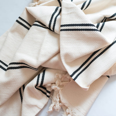 Striped Turkish Throw Blanket - Rug & Weave