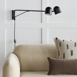 Gus* Modern Tandem Swing Arm Lamp sconce - plug in Gus