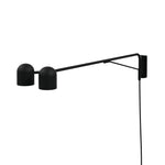 Gus* Modern Tandem Swing Arm Lamp sconce - plug in Gus Black