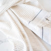 Turkish Cotton Striped Hand Towel - White - Rug & Weave