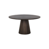 Althea Dining Table / Brown Oak 9 - a - FURNITURE - dining table - round Sunpan