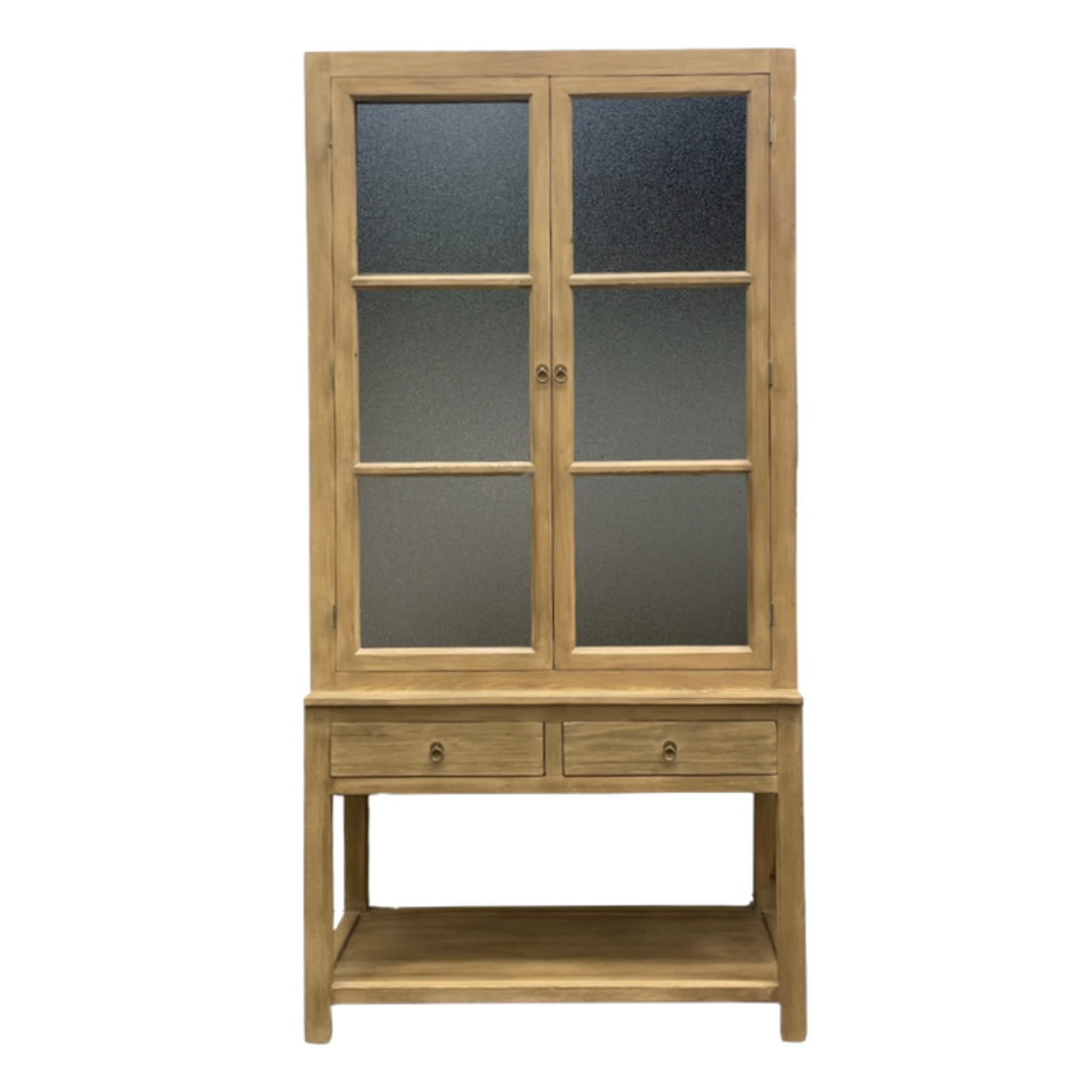 Rosemary Reclaimed Wood Glass Cabinet 7 - FURNITURE - bookcase/cabinet Hauer Market Natural