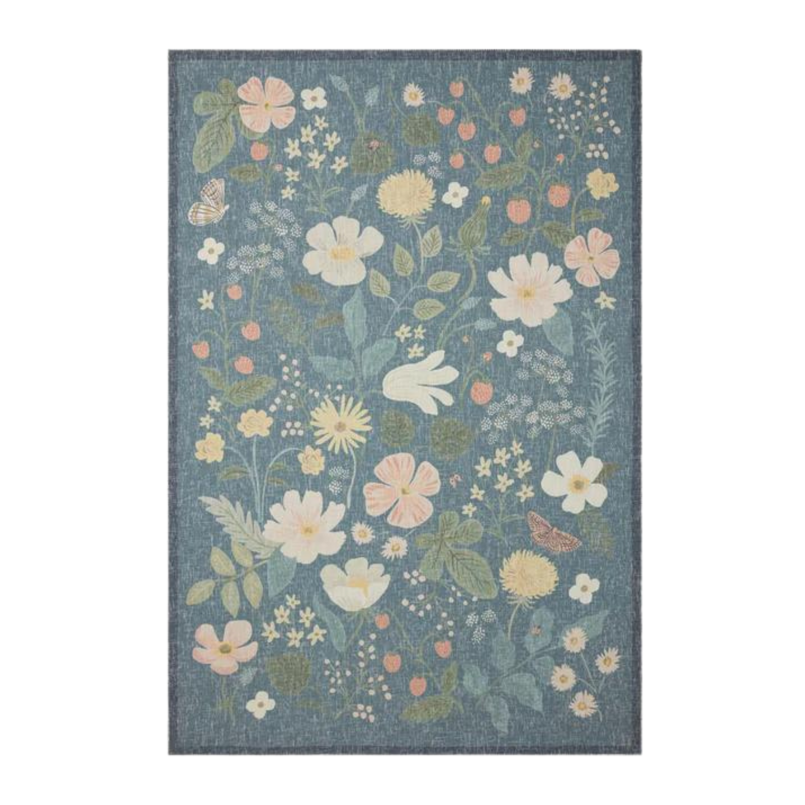 Rifle Paper Co. X Loloi/ Cotswolds Strawberry Fields Teal Rug 3 - RUGS - patterned Loloi