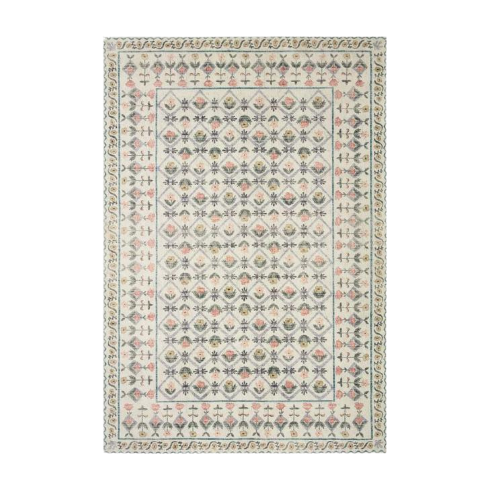 Rifle Paper Co. X Loloi Eden Lattice Ivory Rug 0-RUGS-patterned Loloi 18" x 18" SAMPLE