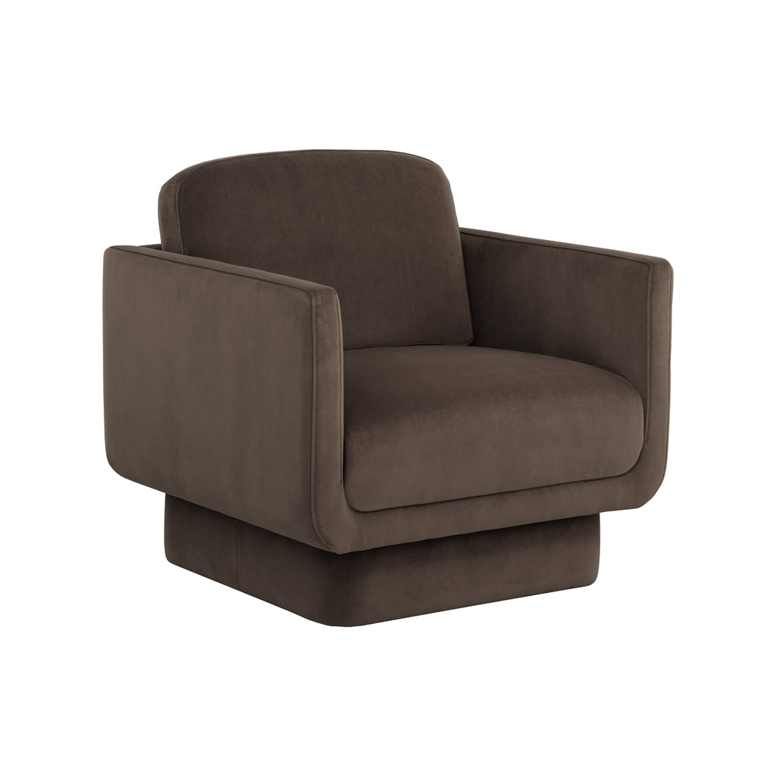 Evelyn Lounge Chair - Meg Dark Brown 3 - FURNITURE - chair Sunpan