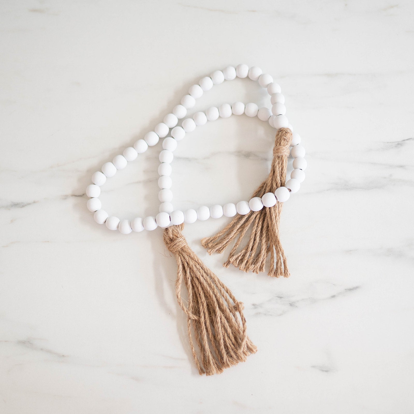 White Decor Beads with Tassel