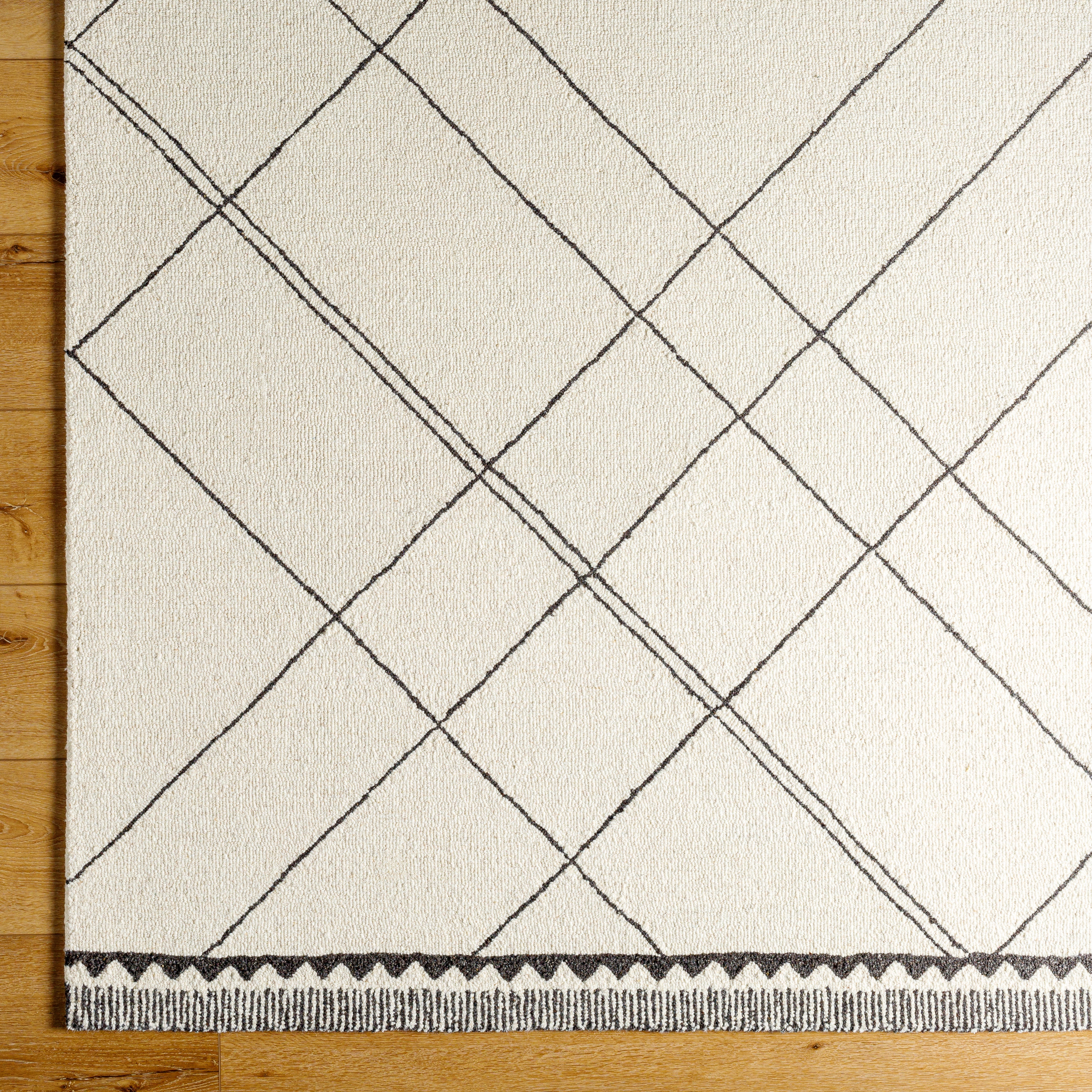 Arkell Ivory/Charcoal Rug 0-RUGS - wool Surya