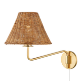 Issa Plug In Wall Sconce sconce Hudson Valley Lighting Aged Brass