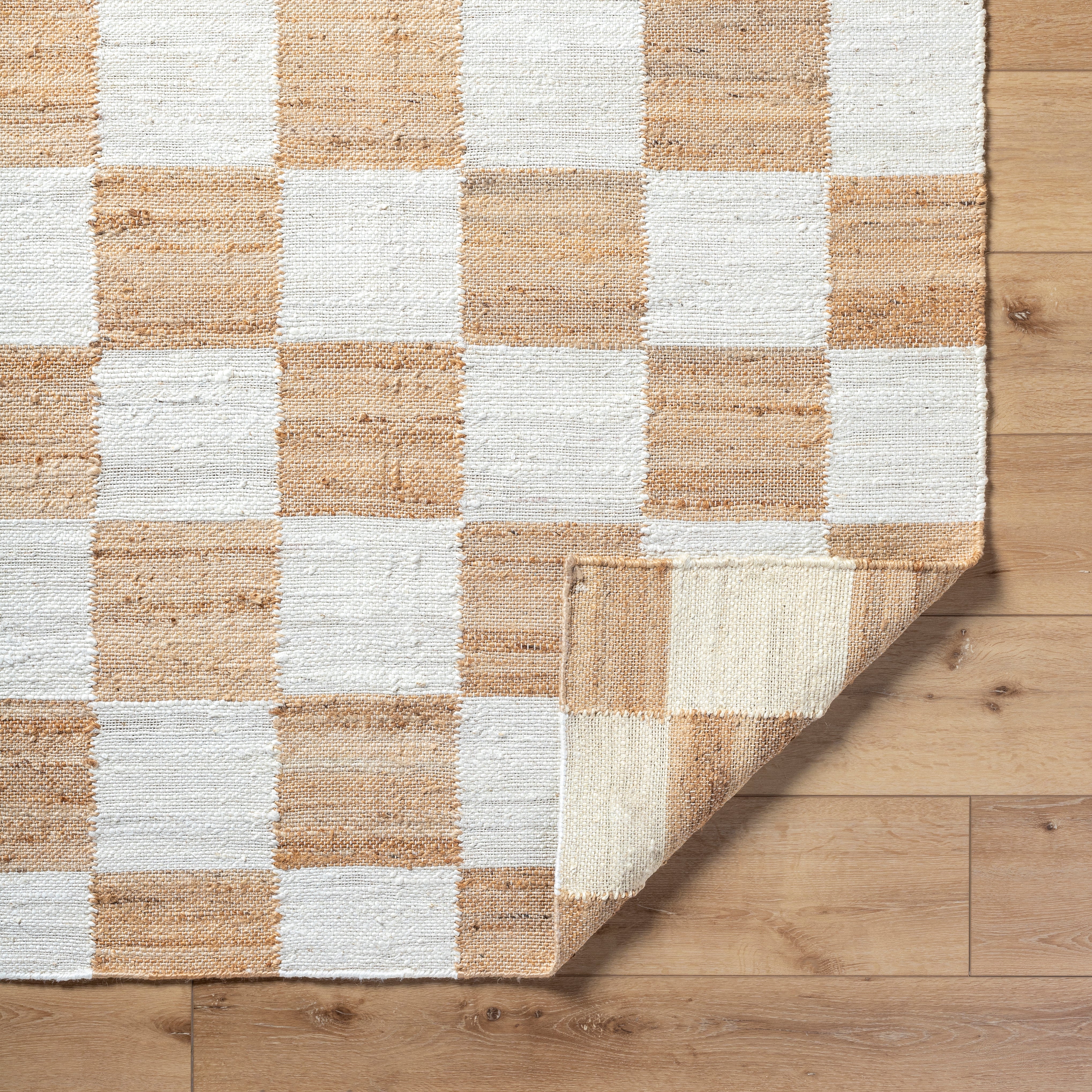 Becki Owens Kamey Checkered Jute Rug 0-RUGS - jute Surya