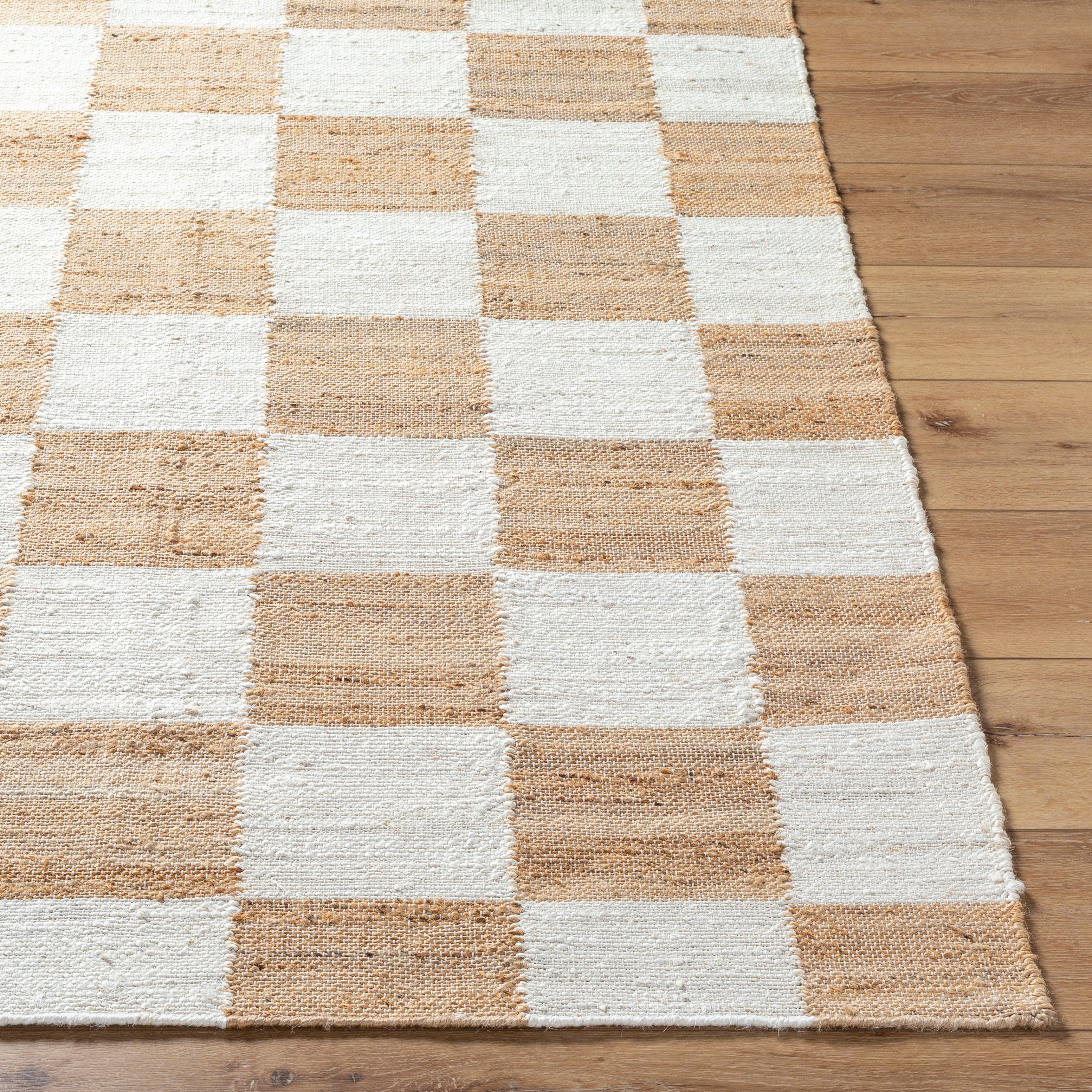 Becki Owens Kamey Checkered Jute Rug 0-RUGS - jute Surya