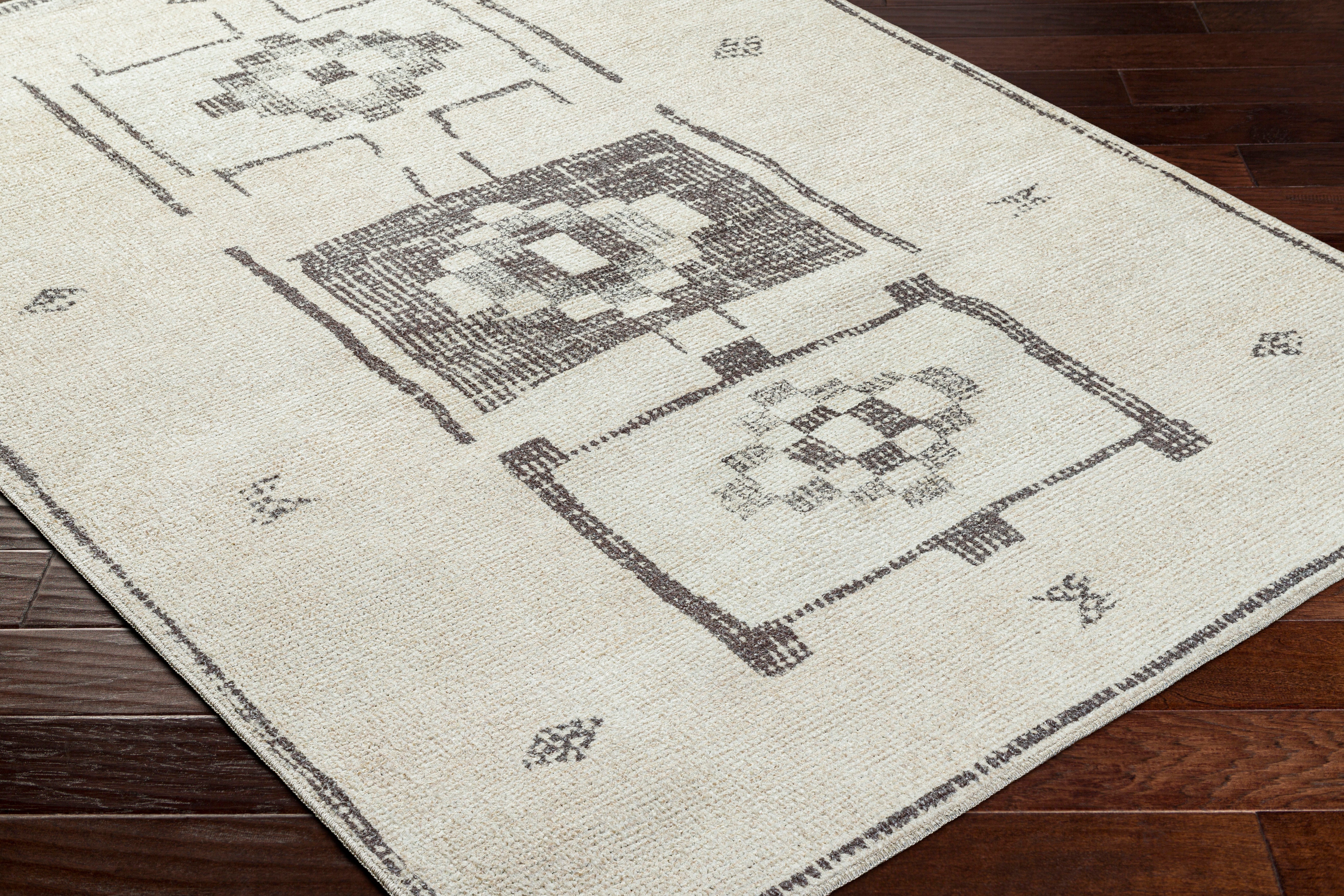 Becki Owens Solana Cream / Granite Rug 0-RUGS-patterned Surya