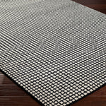 Damian Black Grid Rug 0-RUGS - wool Surya