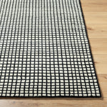 Damian Black Grid Rug 0-RUGS - wool Surya