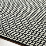 Damian Black Grid Rug 0-RUGS - wool Surya