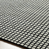 Damian Black Grid Rug 0-RUGS - wool Surya