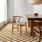 Damian Camel Checkered Rug 0-RUGS - wool Surya