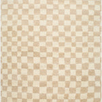 Damian Beige Checkered Rug 0-RUGS - wool Surya
