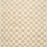 Damian Beige Checkered Rug 0-RUGS - wool Surya