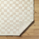 Damian Beige Checkered Rug 0-RUGS - wool Surya