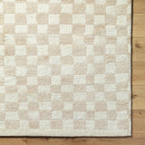 Damian Beige Checkered Rug 0-RUGS - wool Surya