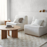 Damian Beige Checkered Rug 0-RUGS - wool Surya