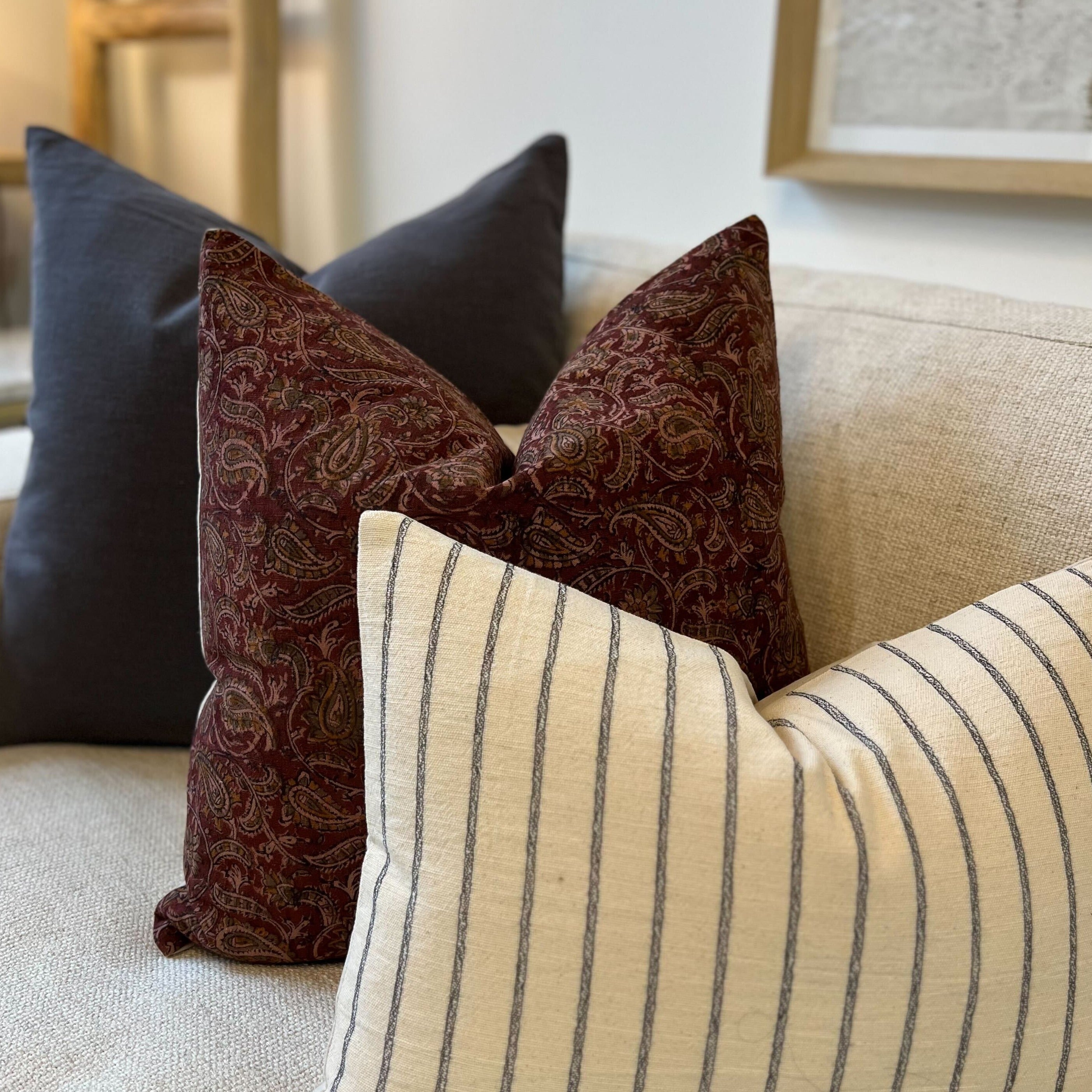 Thai Simple Stripes Pillow Cover 1 - PILLOWS - Thai - neutral Rug & Weave Pillows