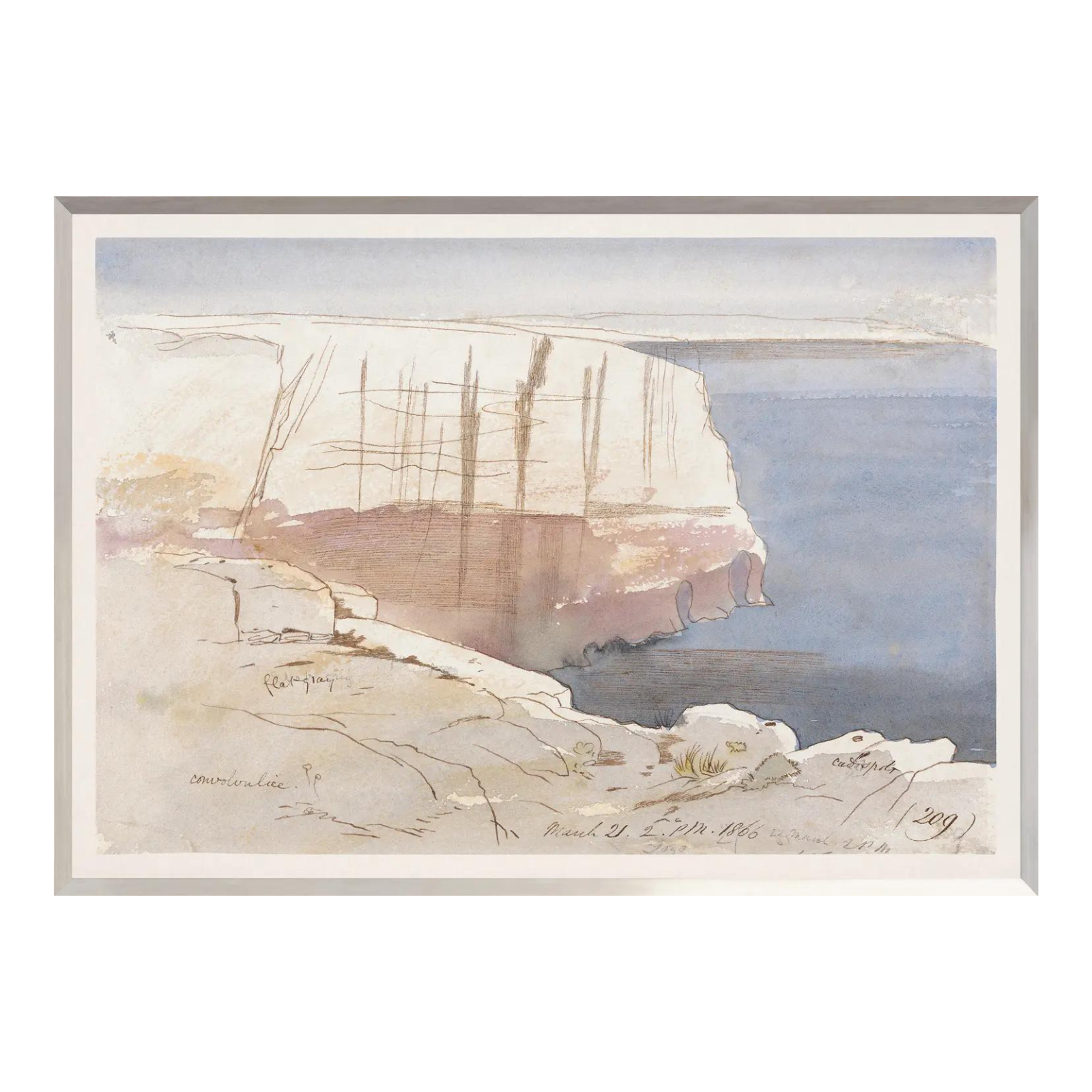 Cliffside Watercolour Framed Art Print - Rug & Weave