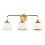 Reese Triple Wall Sconce LIGHTING - sconce Hudson Valley Lighting Aged Brass