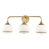 Reese Triple Wall Sconce LIGHTING - sconce Hudson Valley Lighting Aged Brass